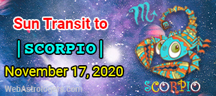 Sun Transit to Scorpio