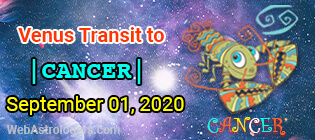 Venus Transit Gemini to Cancer